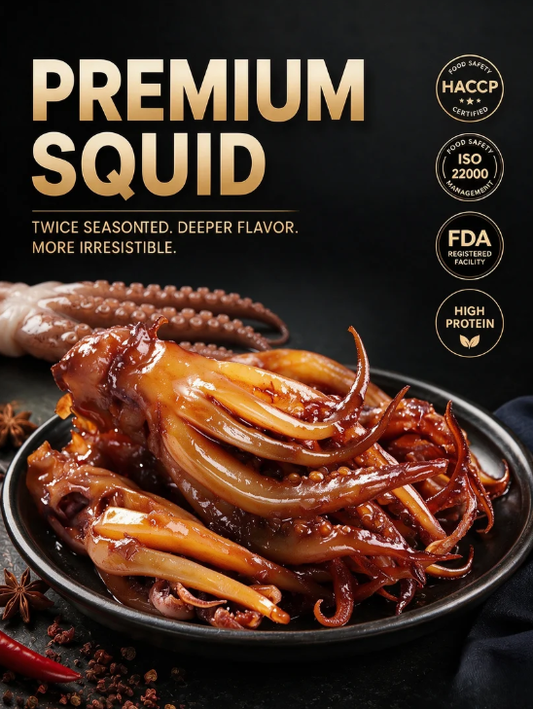 🐙 BBQ Roasted Whole Squid Snack –   Ready to Eat, Individually Wrapped