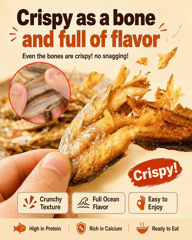 High-protein ready-to-eat crispy dried yellow croaker strips, individually wrapped-LAN